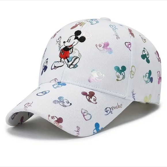 None Accessories - Mickey Mouse Baseball Cap Embroidered Adjustable Trucker Hat White Adult OS NEW